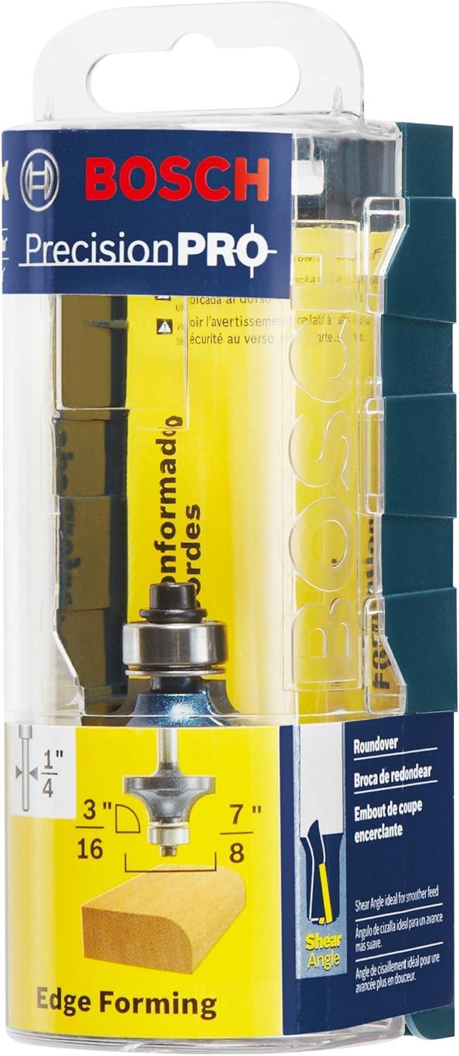 imageBosch 85293MC 78Inch Diameter 3164Inch Cut Carbide Tipped Roundover Router Bit 14Inch Shank With Ball Bearing