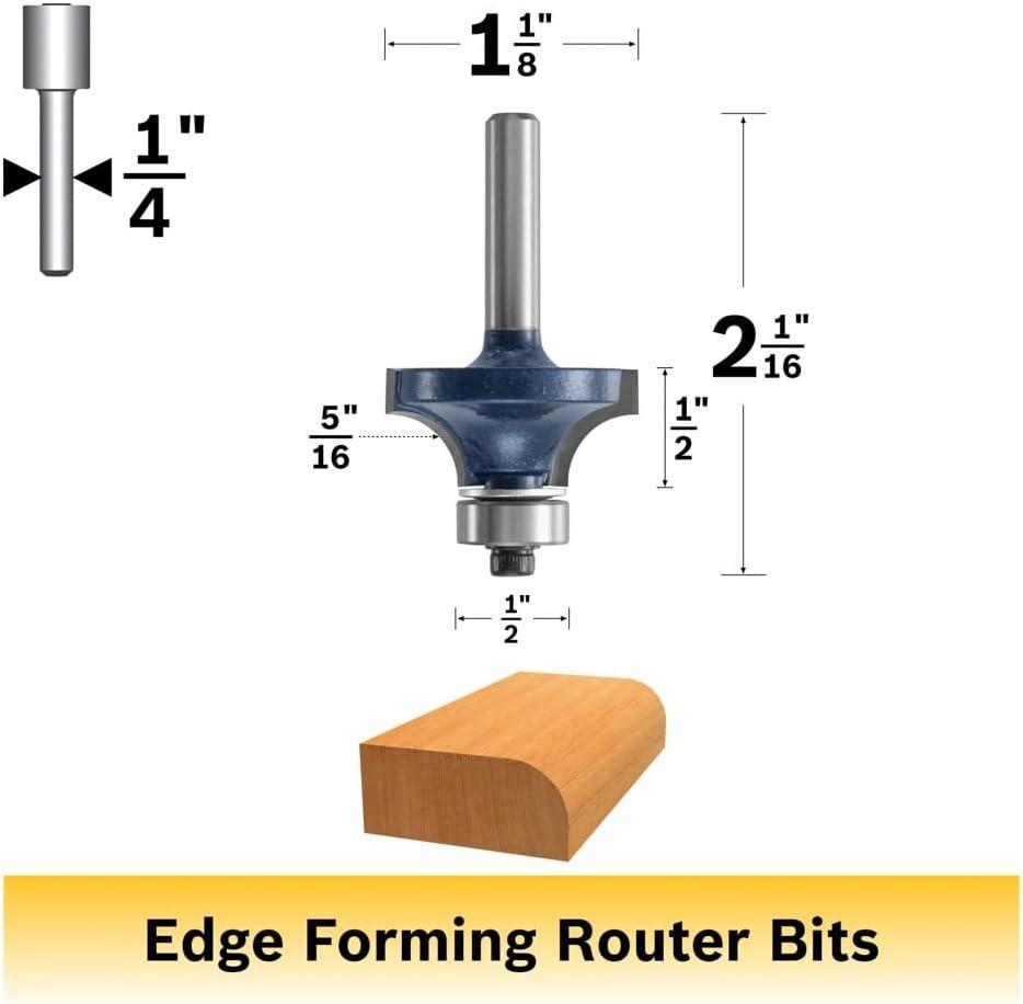 imageBosch 85295M 516 in x 12 in Carbide Tipped Roundover Bit
