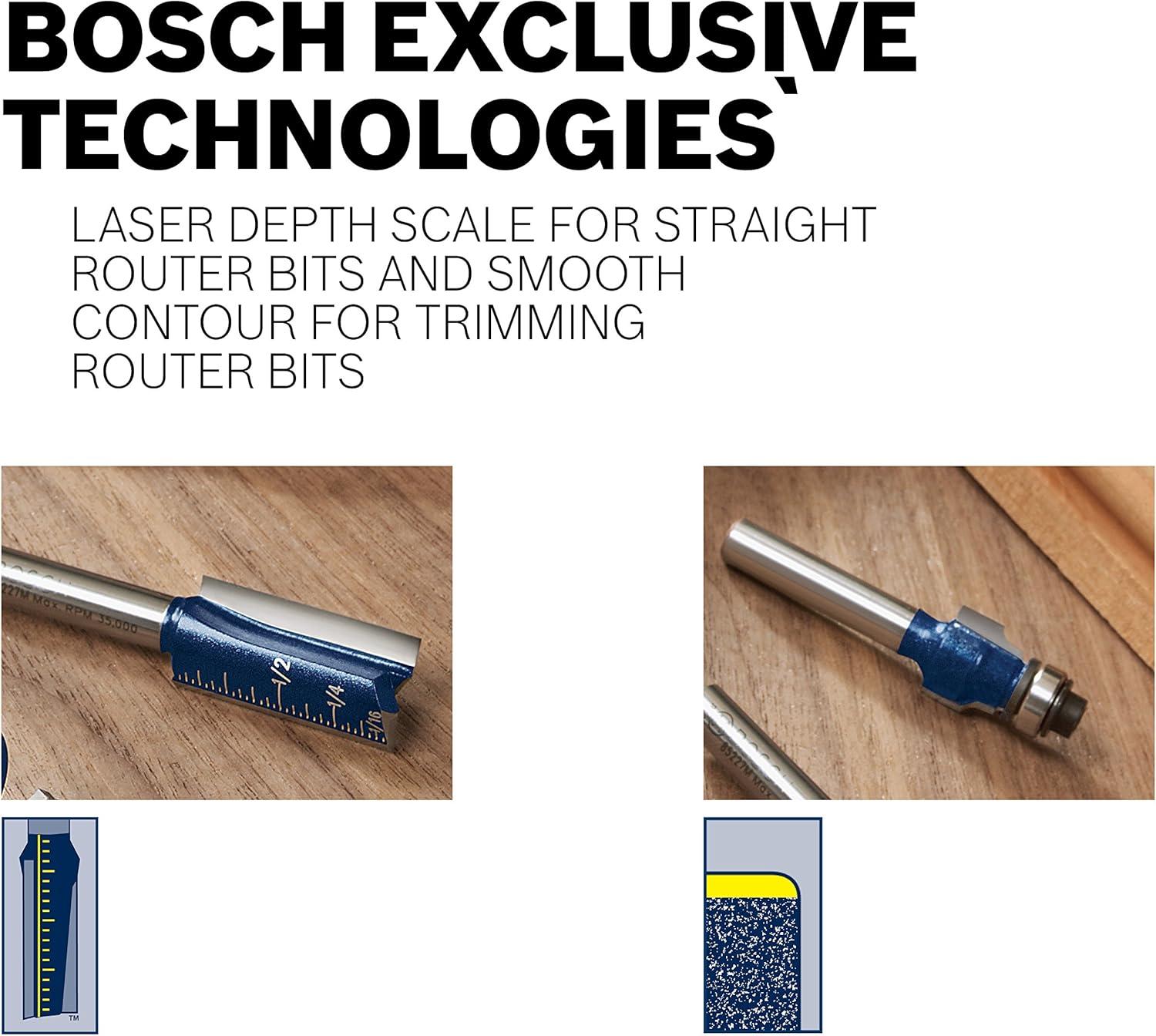 imageBosch 85682M 34 in x 1 in Carbide Tipped 2Flute Top Bearing Straight Trim Bit