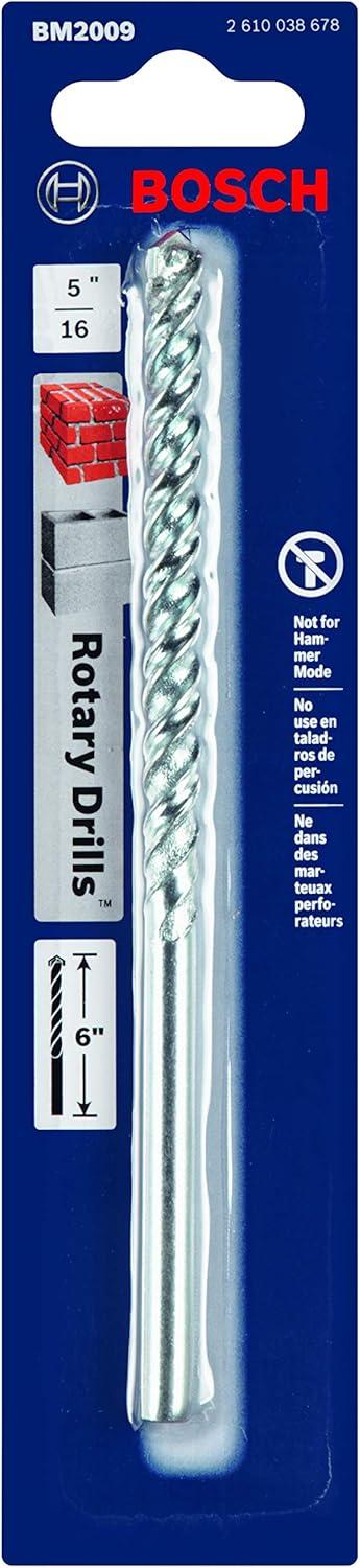 imageBosch BM2009 516inch Fast Spiral Rotary Masonry Drill Bit for Brick and Block 516 X 4 X 6