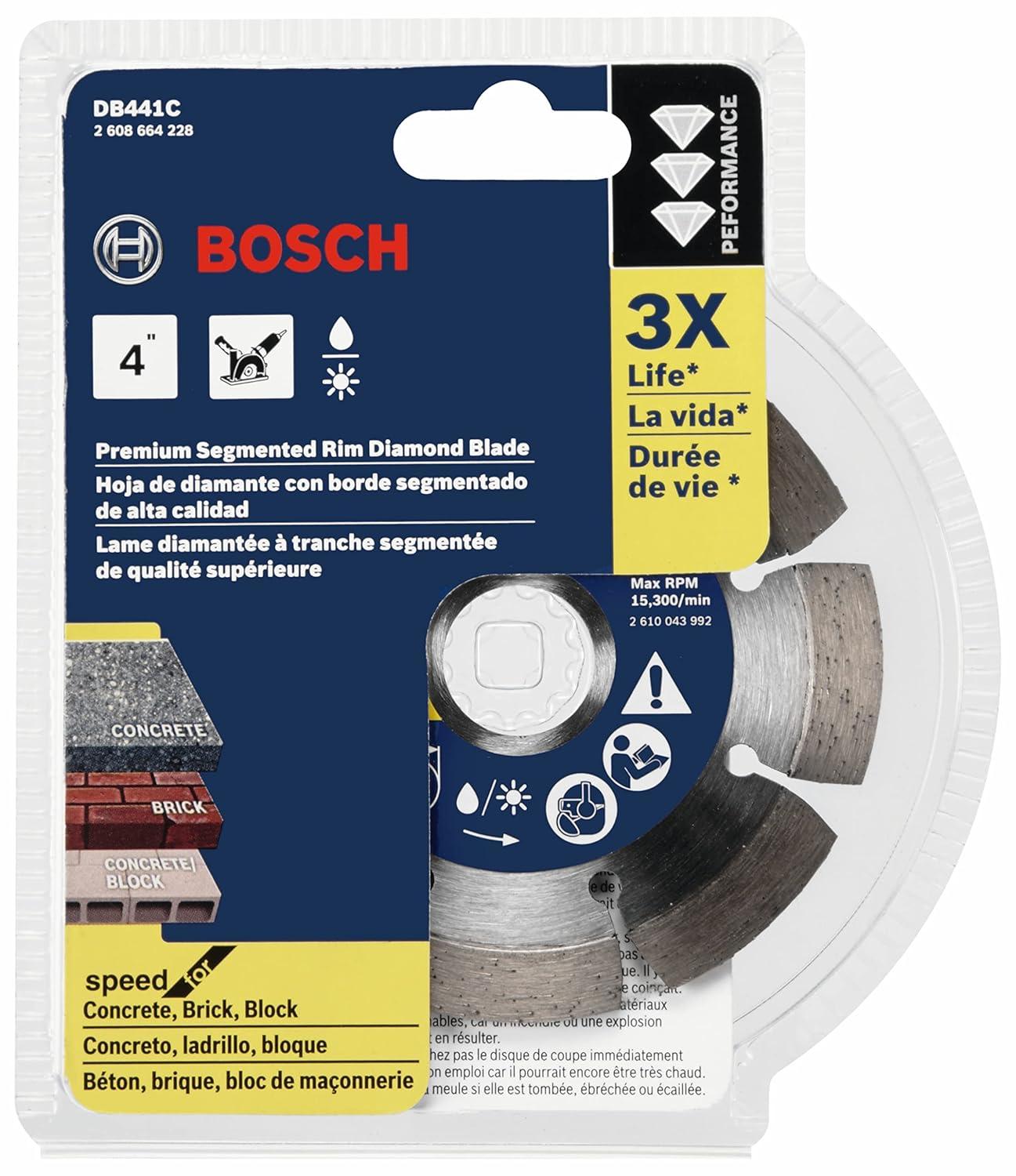 imageBosch DB441C 4 in Premium Segmented Rim Diamond Blade for Universal Rough Cuts4 In