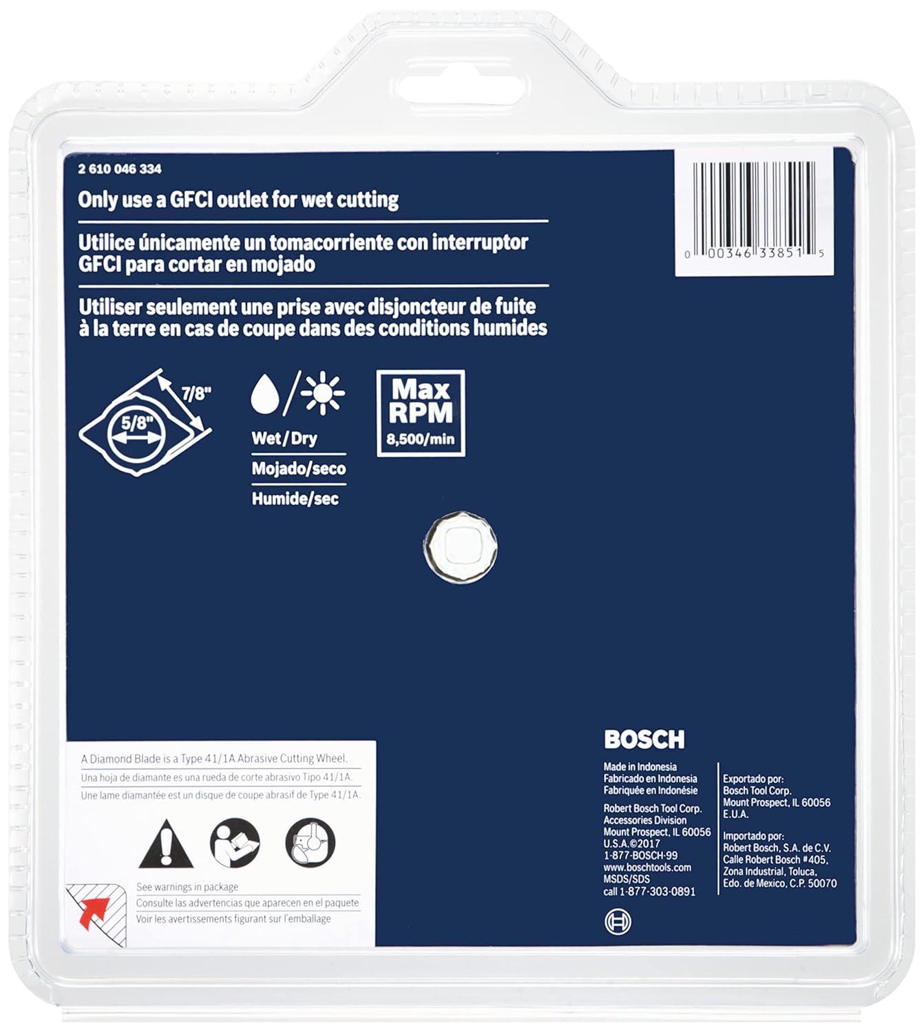 imageBosch DB441C 4 in Premium Segmented Rim Diamond Blade for Universal Rough Cuts7 In