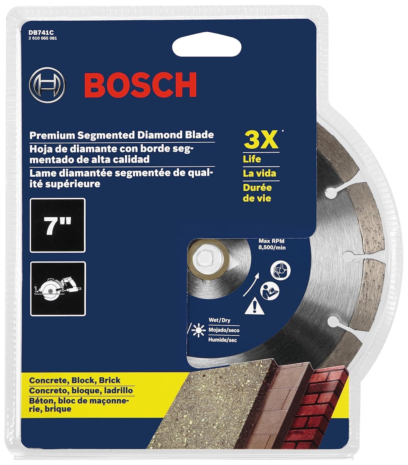 imageBosch DB441C 4 in Premium Segmented Rim Diamond Blade for Universal Rough Cuts7 In