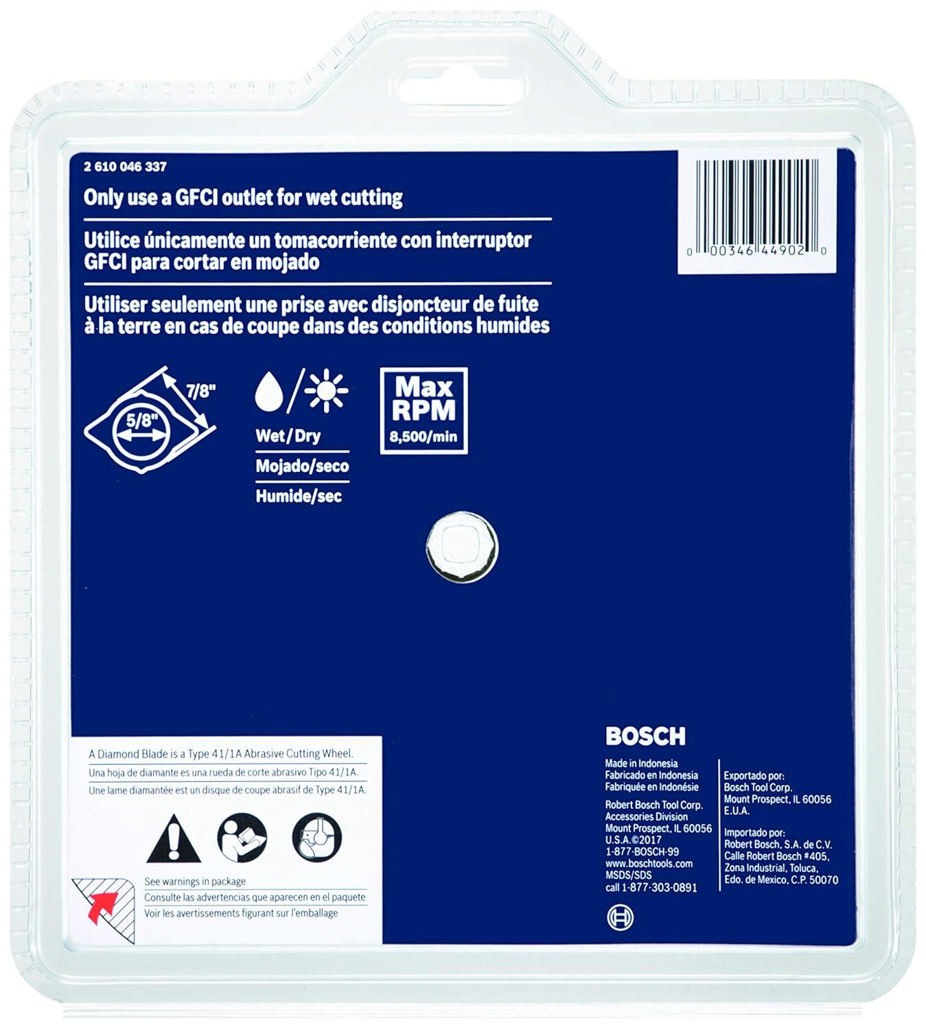 imageBosch DB441C 4 in Premium Segmented Rim Diamond Blade for Universal Rough Cuts7 In