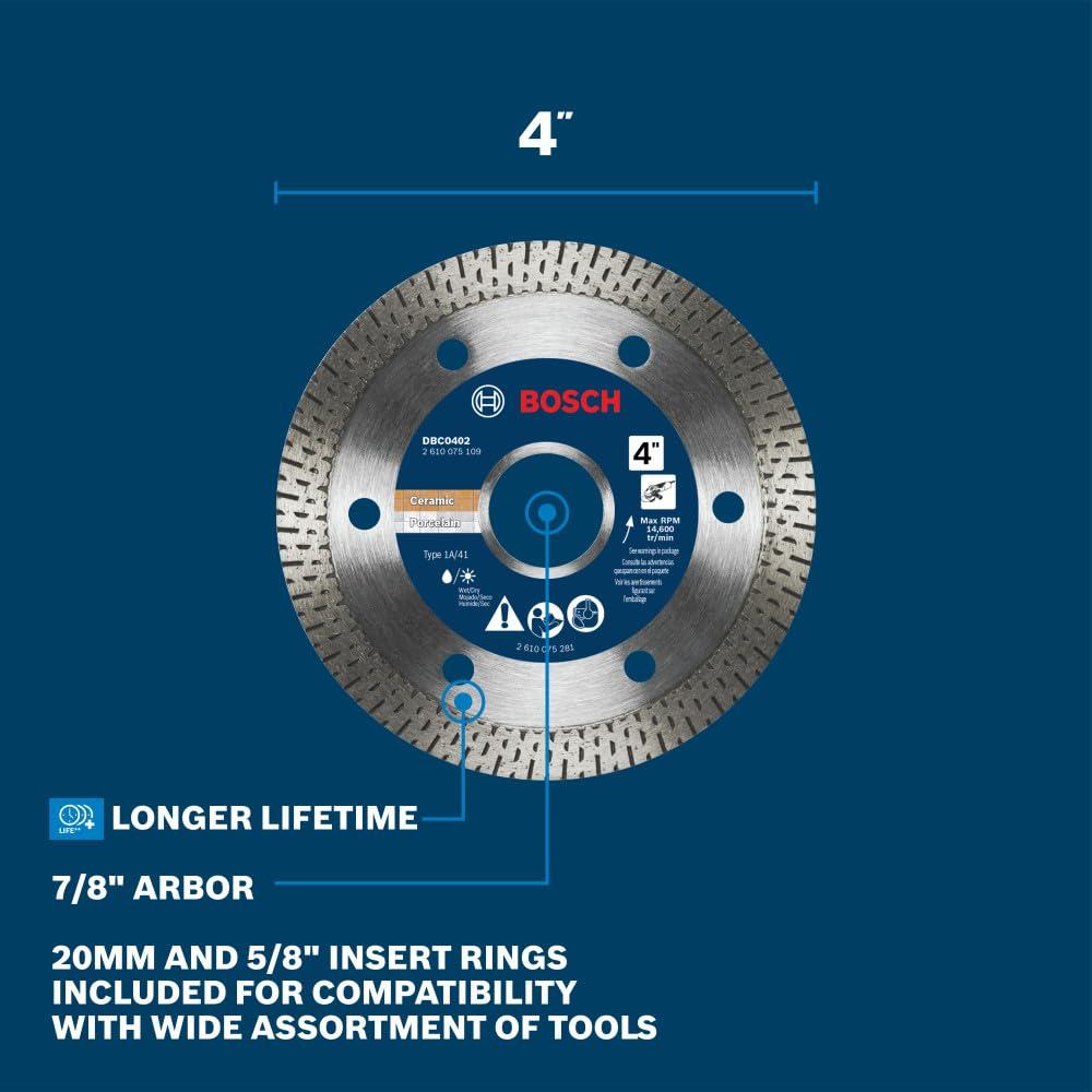 imageBosch DBC0502 5 in Premium Continuous Rim Diamond Wheel for Precise Cuts4 DIAMETER