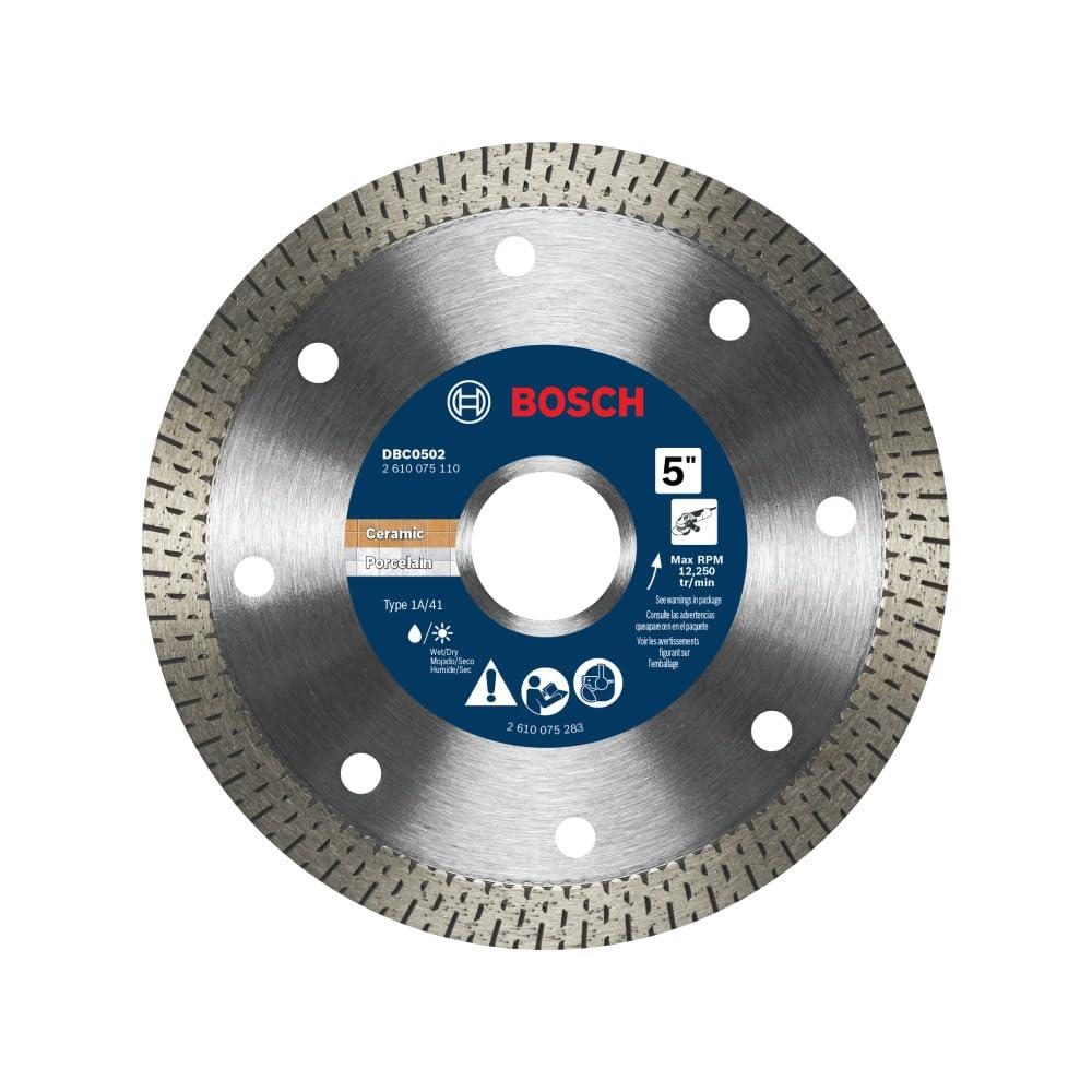 imageBosch DBC0502 5 in Premium Continuous Rim Diamond Wheel for Precise Cuts5 DIAMETER