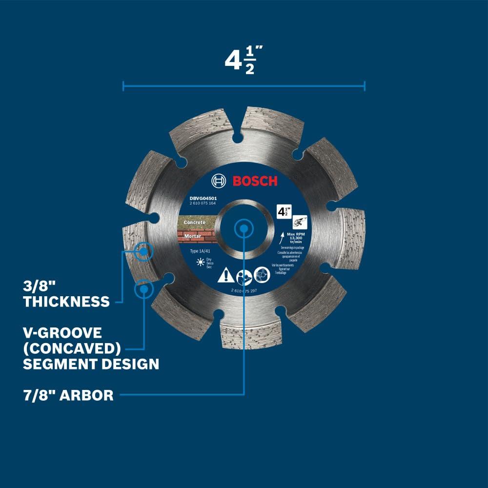 imageBosch DBTP0501 5 in Premium Segmented Tuckpointing Blade412 DIAMETER
