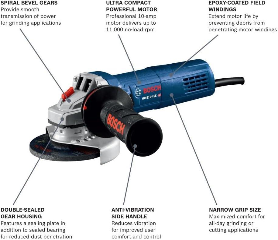 imageBosch GWS1045E 412 In Ergonomic Angle Grinder