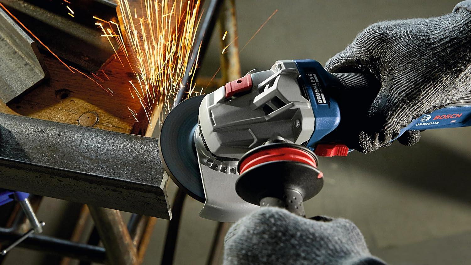 imageBosch GWS18V10B14 18V Brushless 412 5 In Angle Grinder Kit with 1 CORE18V 8 Ah High Power Battery