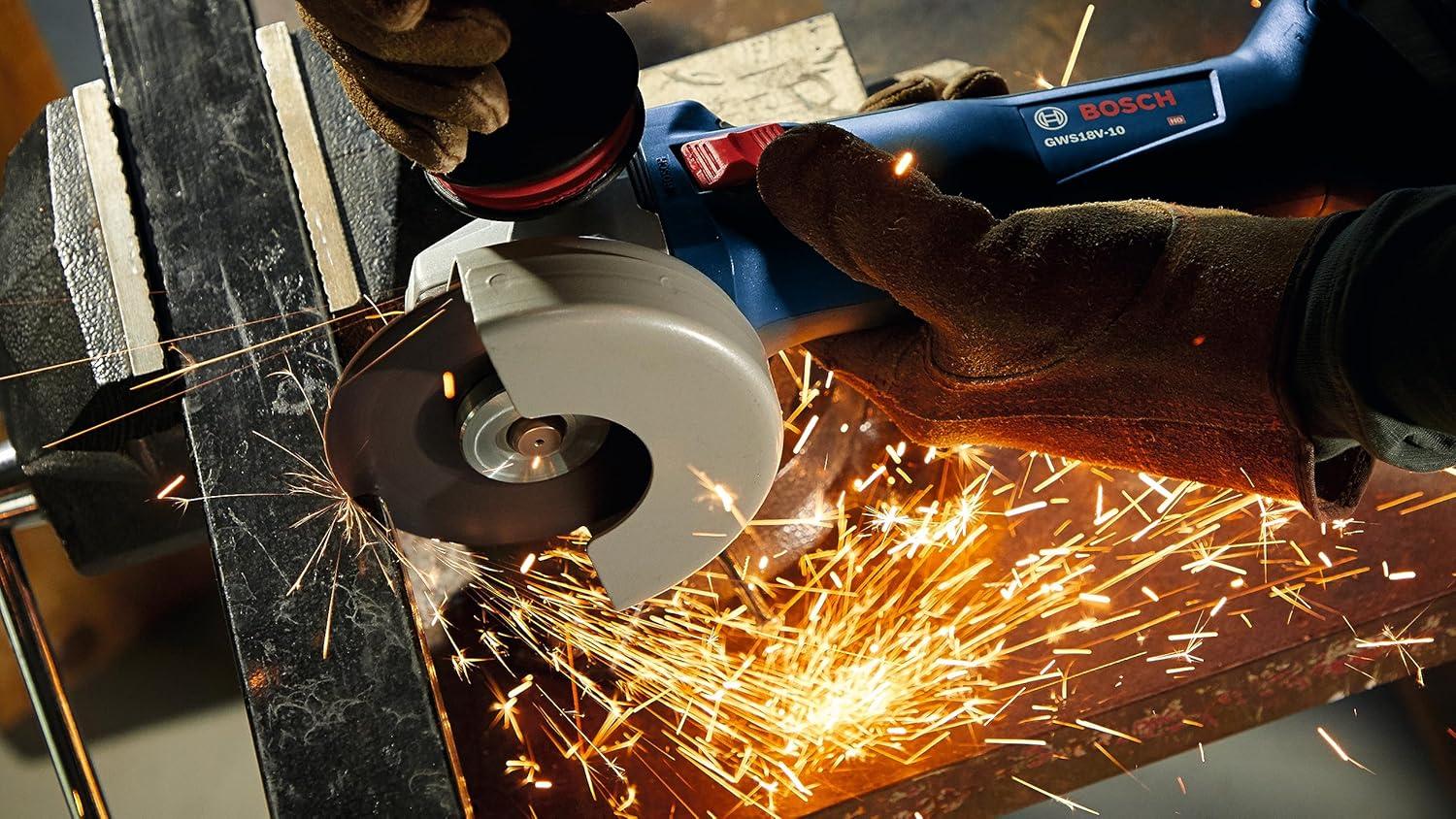 imageBosch GWS18V10B14 18V Brushless 412 5 In Angle Grinder Kit with 1 CORE18V 8 Ah High Power Battery