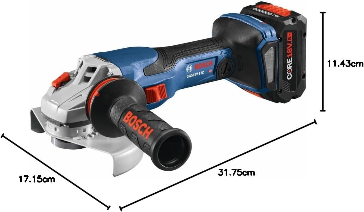 imageBosch GWS18V13CB14 PROFACTOR 18V ConnectedReady 5 6 In Angle Grinder Kit with 1 CORE18V 8 Ah High Power BatteryIndustrial