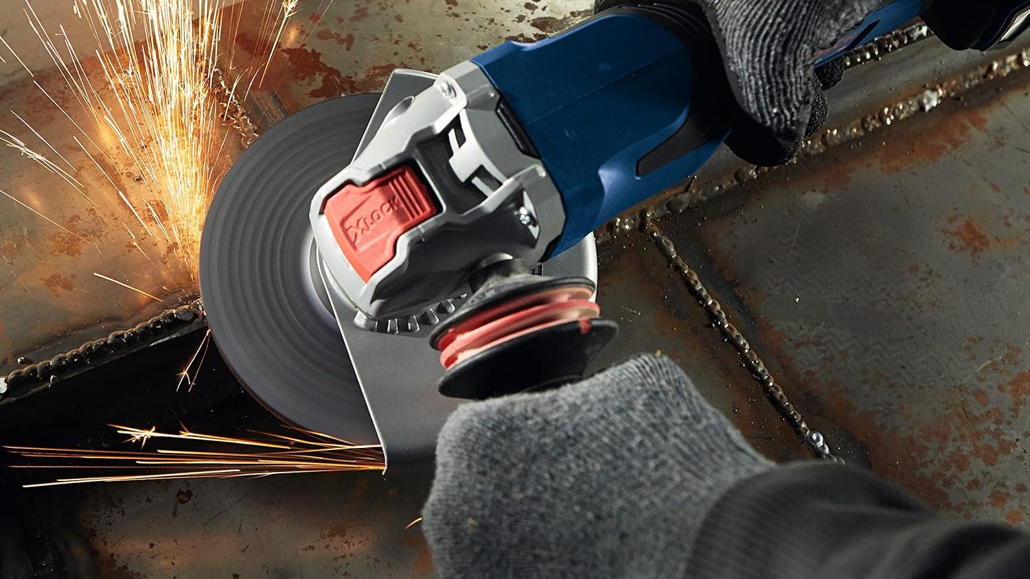 imageBosch GWX18V13PB14 PROFACTOR 18V XLOCK 5 6 In Angle Grinder with No LockOn Paddle Switch and 1 CORE18V 8 Ah High Power Battery