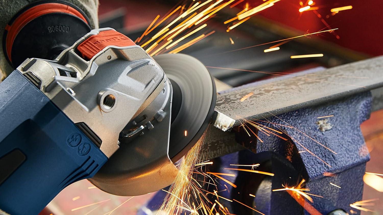 imageBosch GWX18V13PB14 PROFACTOR 18V XLOCK 5 6 In Angle Grinder with No LockOn Paddle Switch and 1 CORE18V 8 Ah High Power Battery