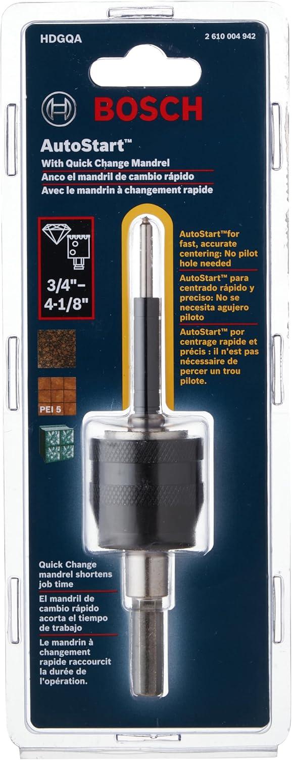 imageBosch HDGQA 38 In AutoStart Carbide Hole Saw Quick Change Mandrel Black