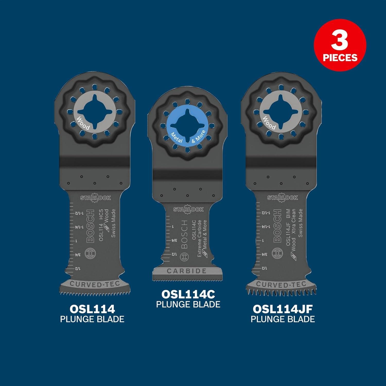 imageBosch OSL003VP 3 pc Starlock Oscillating MultiTool Accessory Blade Set