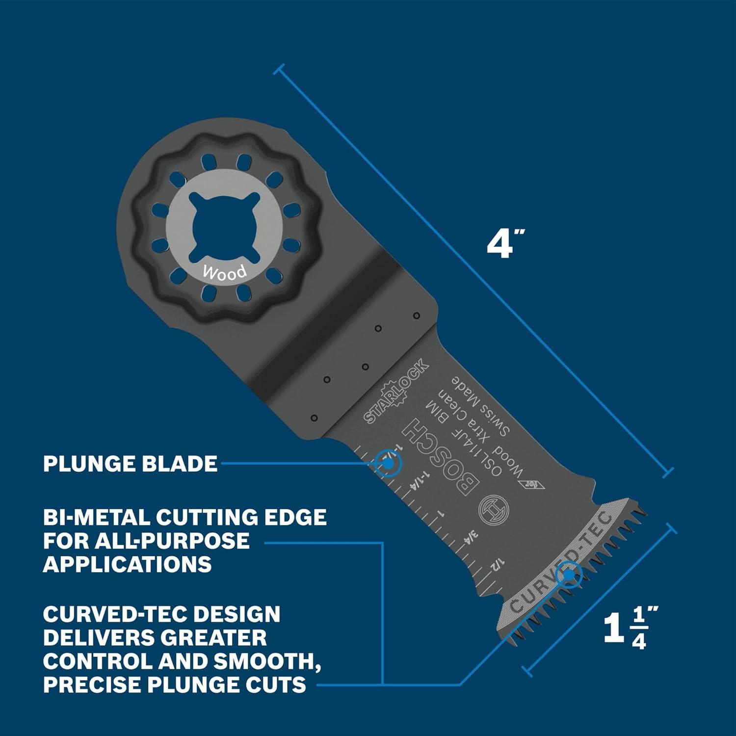 imageBosch OSL114 114 in Starlock Oscillating Multi Tool HighCarbon Steel Plunge Cut Blade114