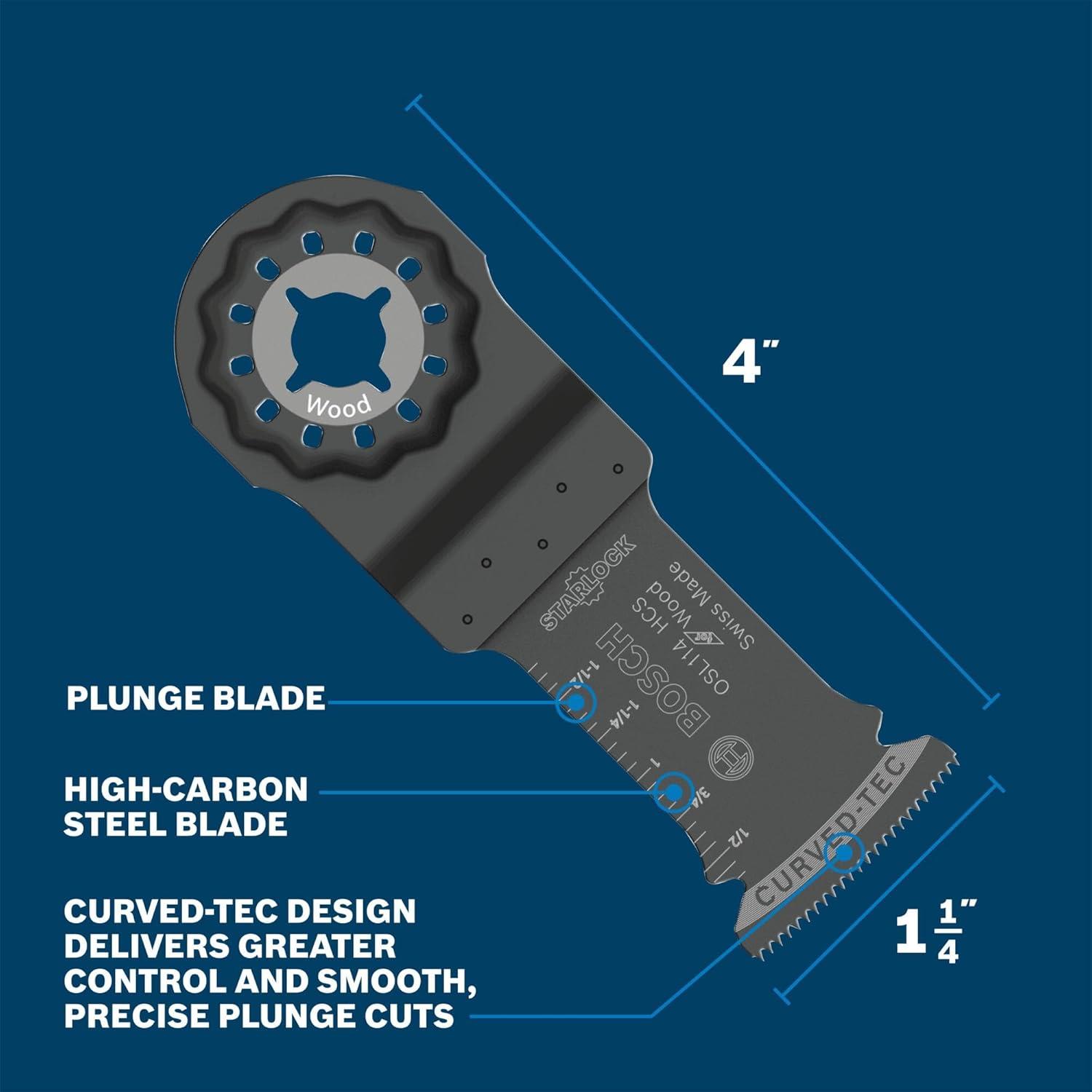 imageBosch OSL114 114 in Starlock Oscillating Multi Tool HighCarbon Steel Plunge Cut Blade114 in
