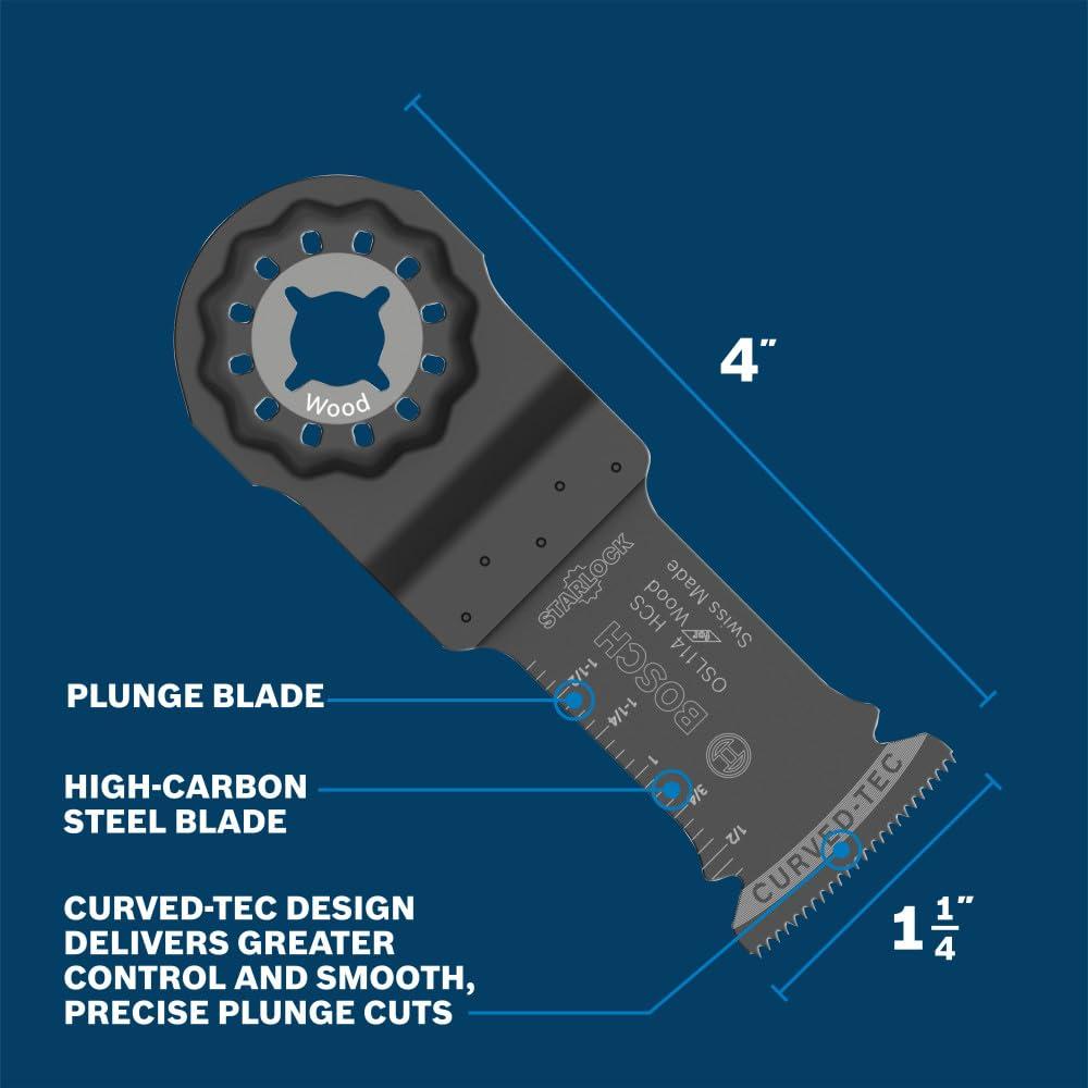 imageBosch OSL114 114 in Starlock Oscillating Multi Tool HighCarbon Steel Plunge Cut Blade114 in