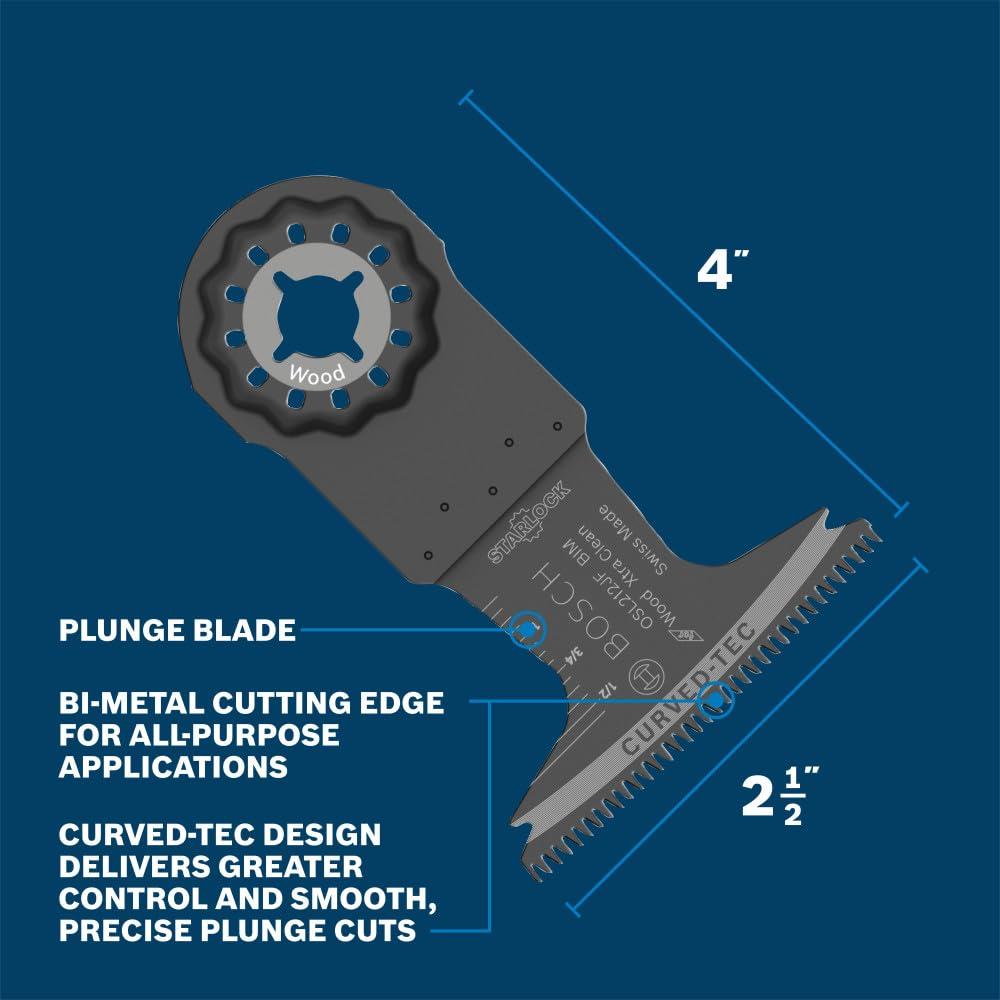 imageBosch OSL114 114 in Starlock Oscillating Multi Tool HighCarbon Steel Plunge Cut Blade212 in