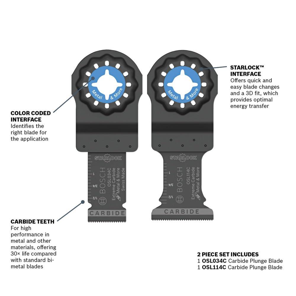 imageBosch OSL114MF 114 in Starlock Oscillating Multi Tool BiMetal Plunge Cut Blade114 In 34 In