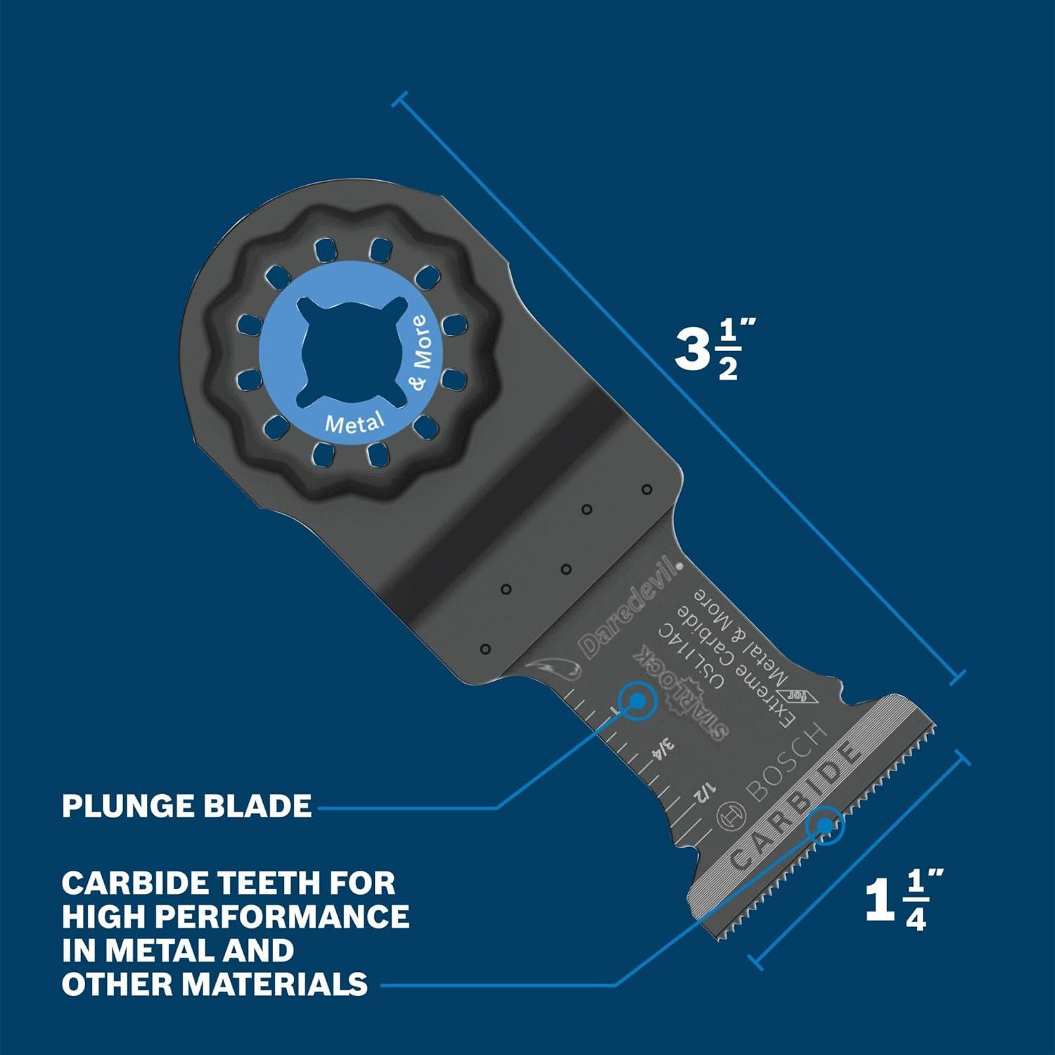 imageBosch OSL114MF 114 in Starlock Oscillating Multi Tool BiMetal Plunge Cut Blade114 In Pack of 2