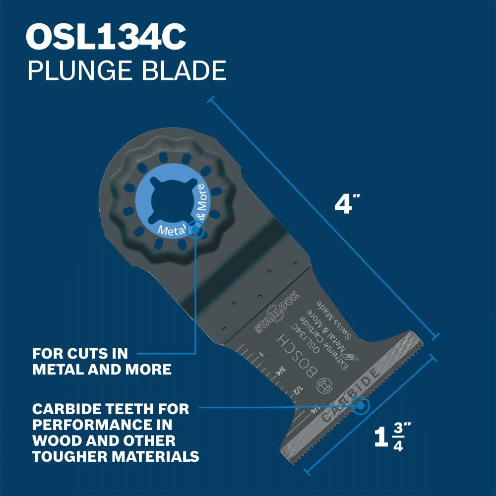imageBosch OSL114MF 114 in Starlock Oscillating Multi Tool BiMetal Plunge Cut Blade134 In 34 In