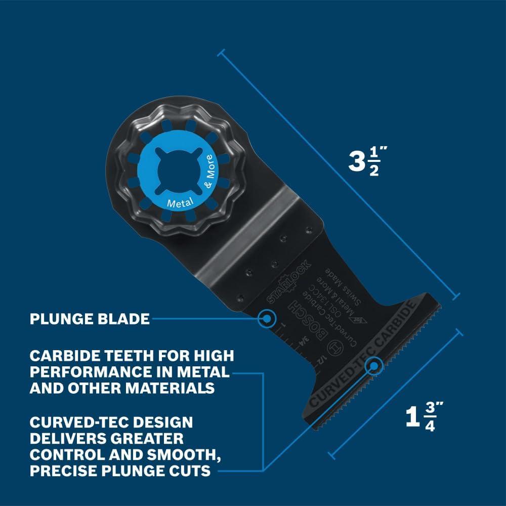 imageBosch OSL134CC 134 in Starlock Oscillating MultiTool CurvedTec Carbide Extreme Plunge Blade