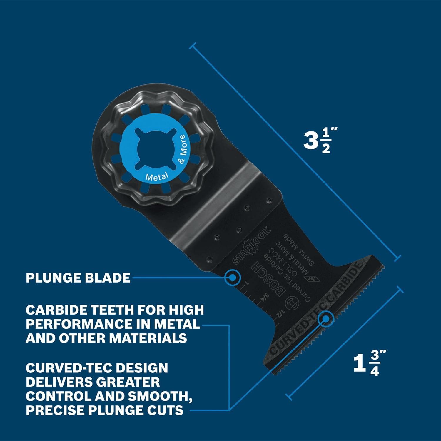 imageBosch OSL134CC 134 in Starlock Oscillating MultiTool CurvedTec Carbide Extreme Plunge Blade