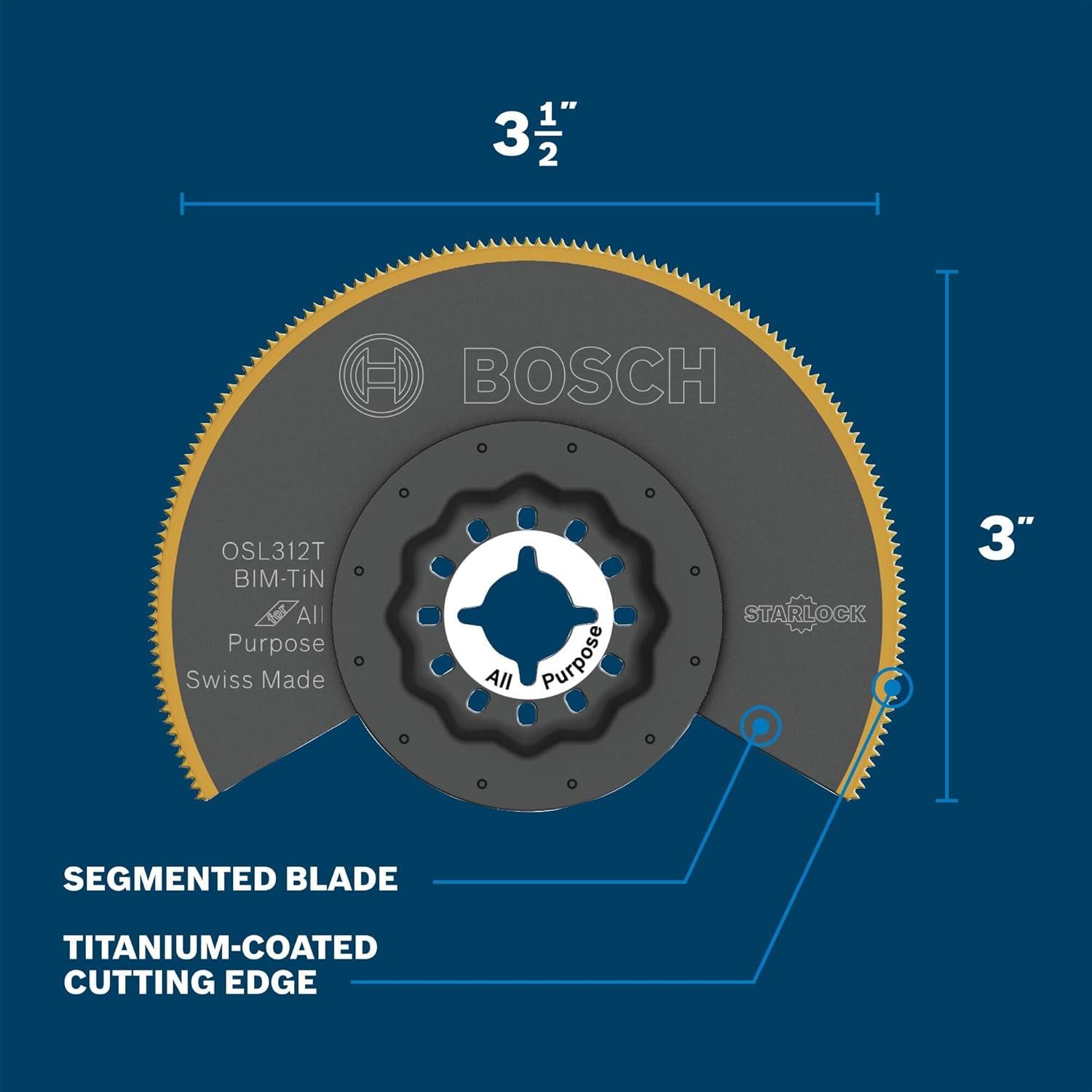 imageBosch OSL200CR 2 in Starlock Oscillating Multi Tool Carbide Grit Sanding Finger312 In