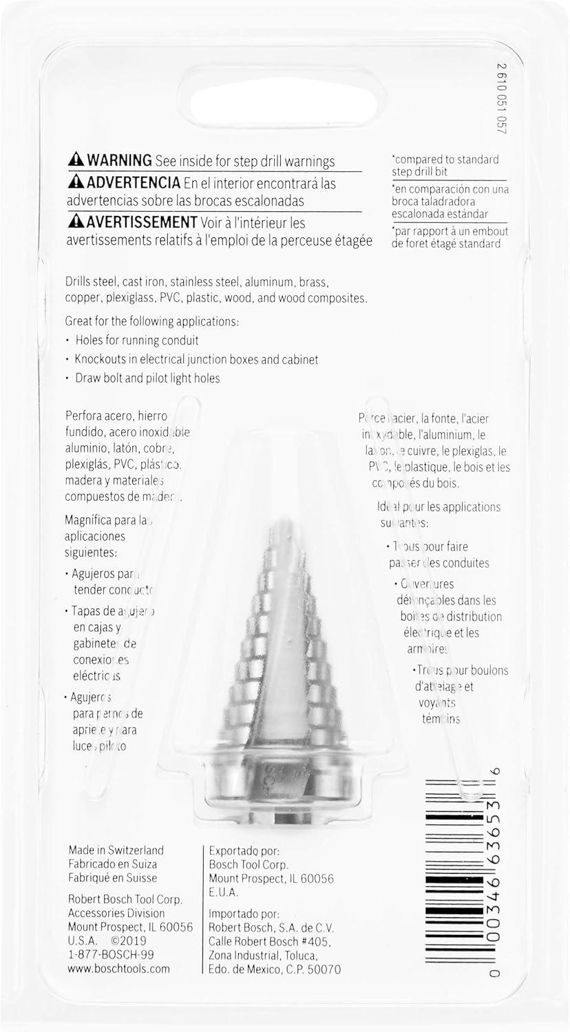 imageBosch SDC2 316 in to 78 in HighSpeed Steel Turbo Step Drill Bit