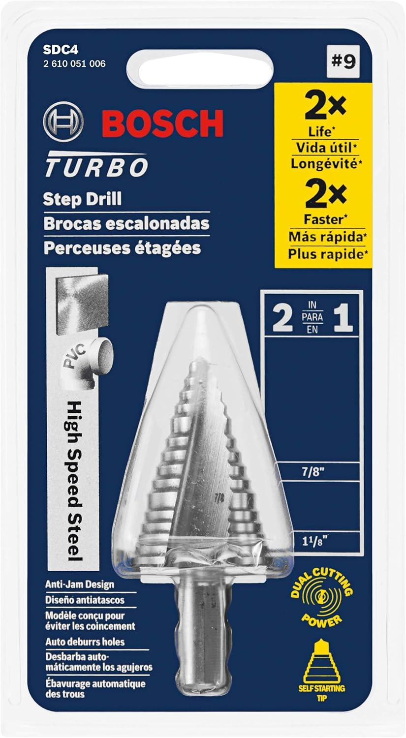 imageBosch SDC6 316 in to 12 in HighSpeed Steel Turbo Step Drill Bit14 78 118