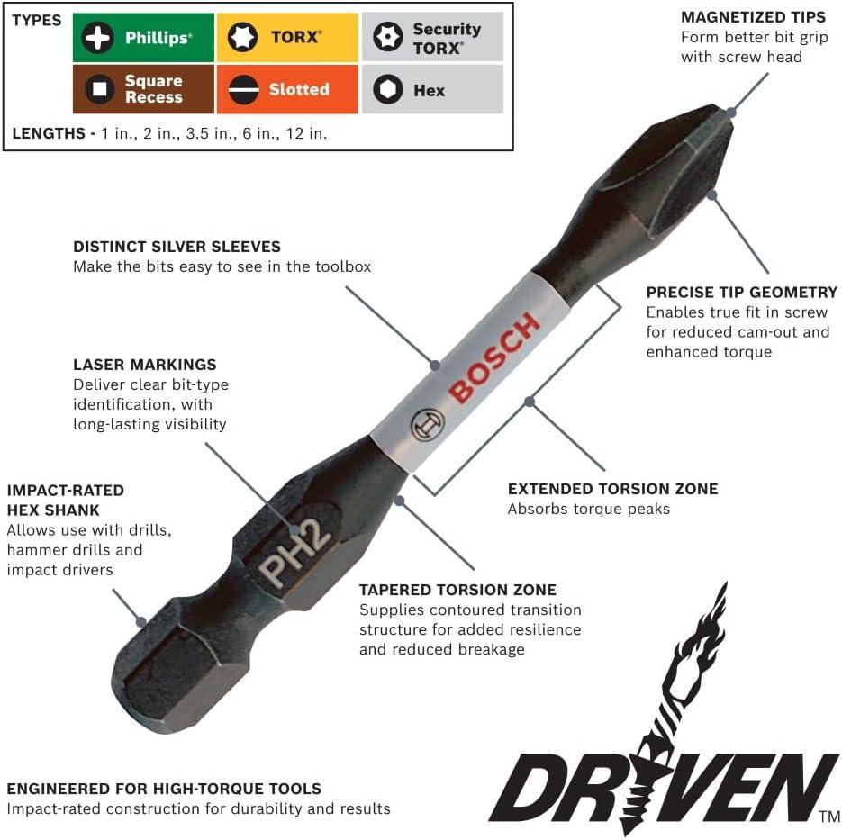 imageBosch SDMSD45 45 pc Driven Impact Screwdriving Custom Case SetAssorted Pack of 1