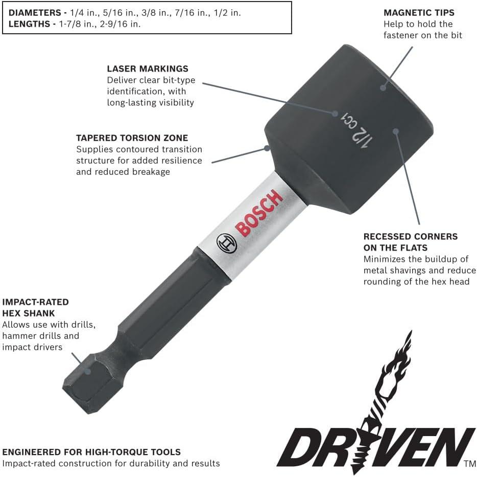 imageBosch SDMSD45 45 pc Driven Impact Screwdriving Custom Case SetAssorted Pack of 1