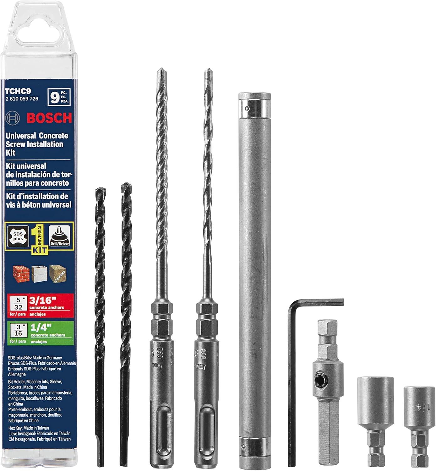 imageBosch TCHC9 SDSPlus Universal Concrete Screw Installation 9 pc Kit