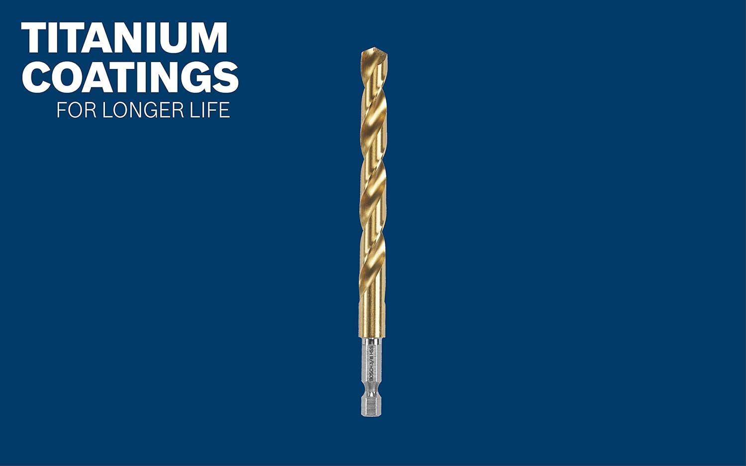 imageBosch TI2159IM 12 in Impact Tough Titanium Nitride Coated Drill Bit564 Diameter