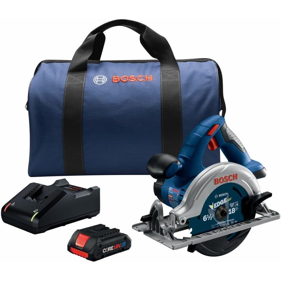 imageBOSCH CCS180B15 18V 612 In BladeLeft Circular Saw Kit with 1 CORE18V 4 Ah Advanced Power Batteryw 18V 4 Ah Battery