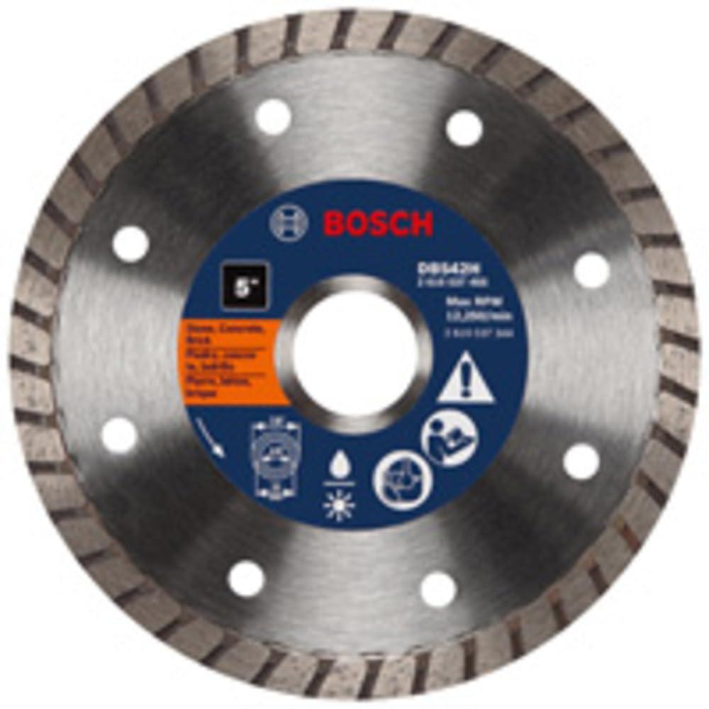 imageBOSCH DB442C 4 in Premium Turbo Rim Diamond Blade with 58 in 78 in Arbor for Smooth Cut WetDry Cutting Applications in Concrete Masonry5 in