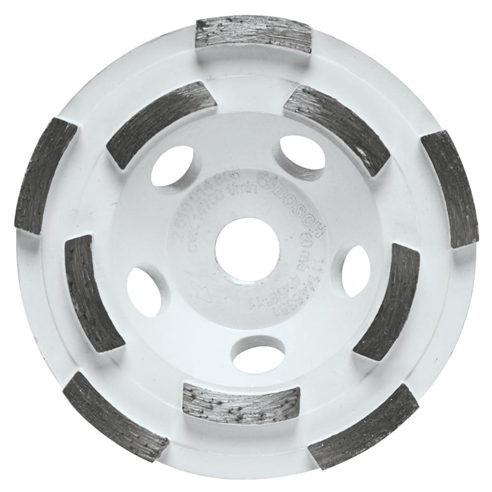 imageBOSCH DCDR0402 4 in Double Row Segmented Hubbed Diamond Cup Wheel Fast Material Removal Concrete Masonry Angle Grinders