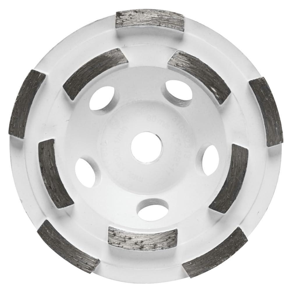 imageBOSCH DCDR04502 412 in Double Row Segmented Hubbed Diamond Cup Wheel Fast Material Removal Concrete Masonry Angle Grinders