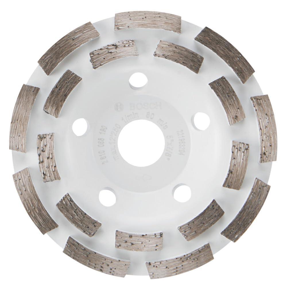 imageBOSCH DCDR0501 5 in Double Row Segmented Diamond Cup Wheel Longer Life Effective Grinding Concrete Mortar Small Angle Grinders