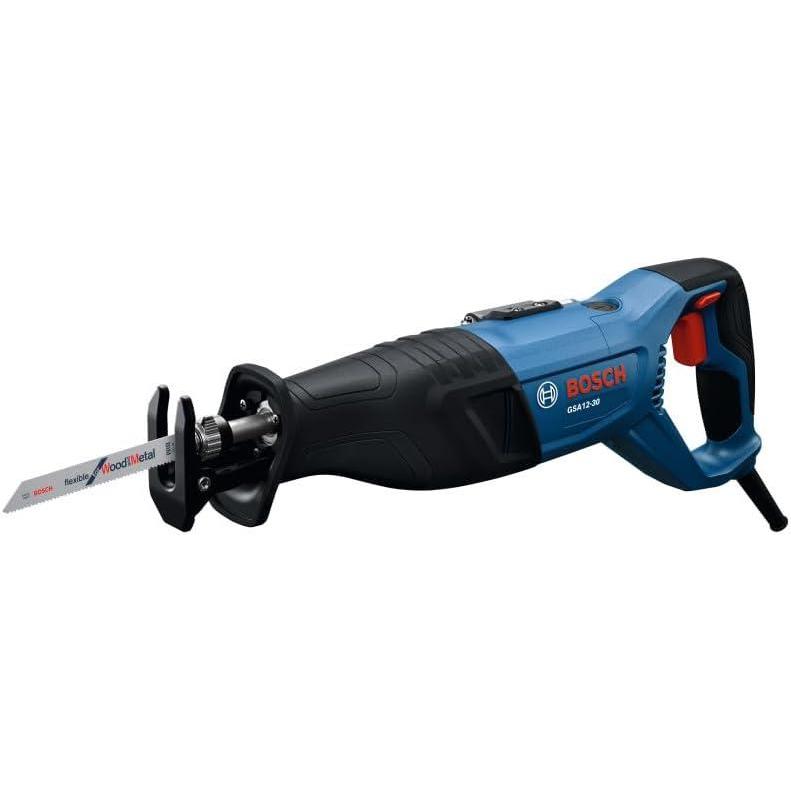 imageBOSCH GSA1230 Corded Reciprocating Saw 12 Amp Power 1316 In Stroke Length Variable Speed Control ToolFree Blade Change Lightweight Design for Easy Maneuverability Bare Tool