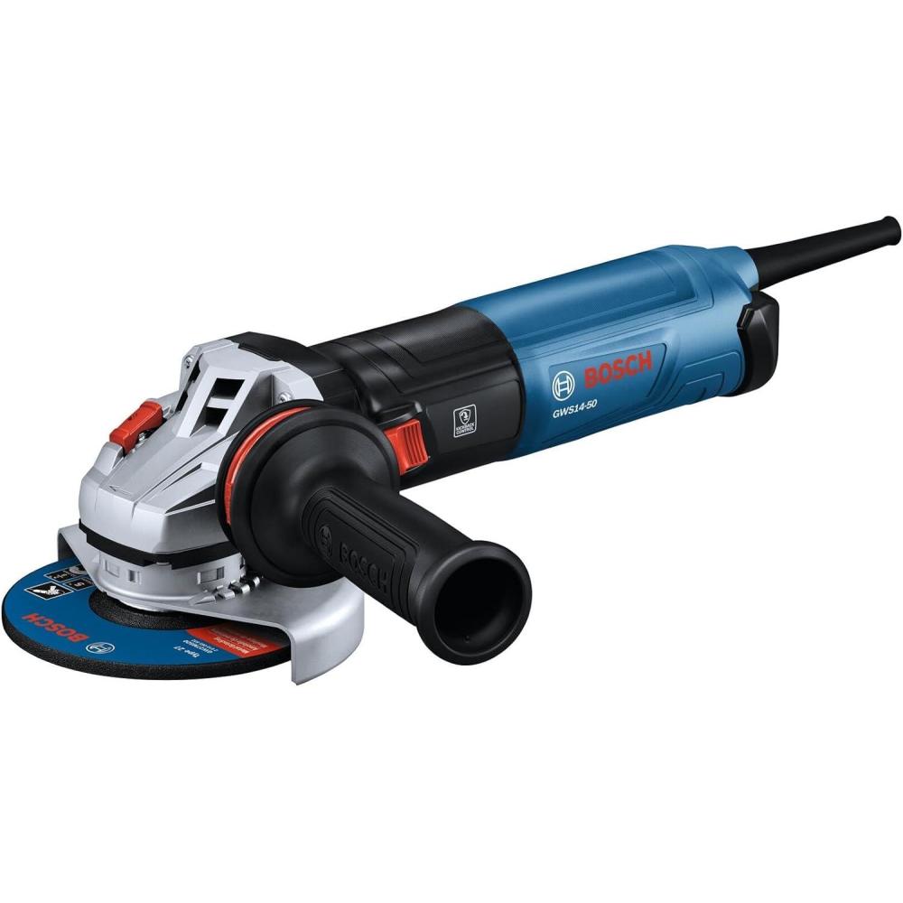imageBOSCH GWS1450 5 In Angle Grinder Compact Powerful 13Amp Motor with Slide Switch High Performance for Grinding and Cutting