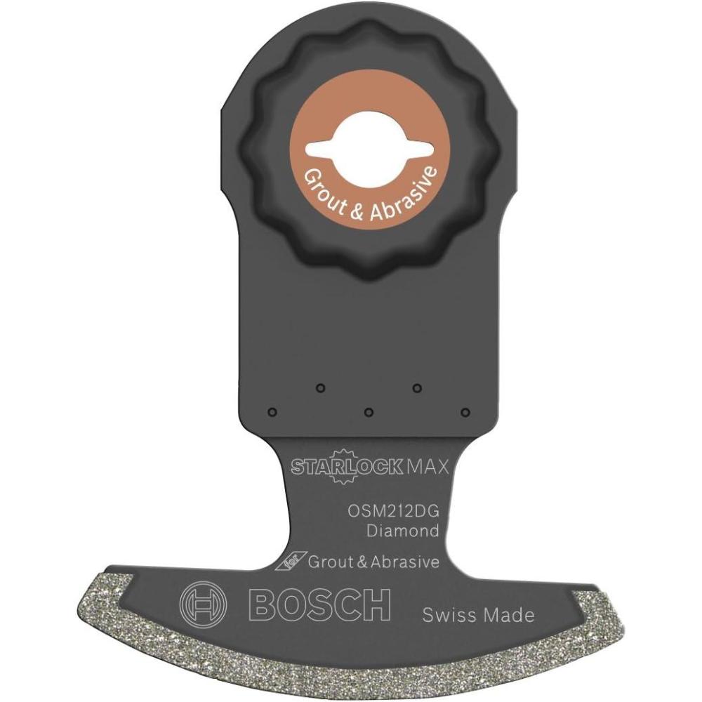 imageBOSCH OSM212DG 1Piece 212 in x 18 in StarlockMax Oscillating Multi Tool Grout amp Abrasive Diamond Grit Segmented Saw Blade for ExtremeDuty Applications in Grout Removal