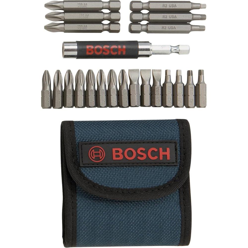 imageBOSCH T4021 21Piece Assorted Set Screwdriver Bits with Included Pouch Universal 14 in Hex Shank Ideal for Use with Drills Hammer DrillDrivers