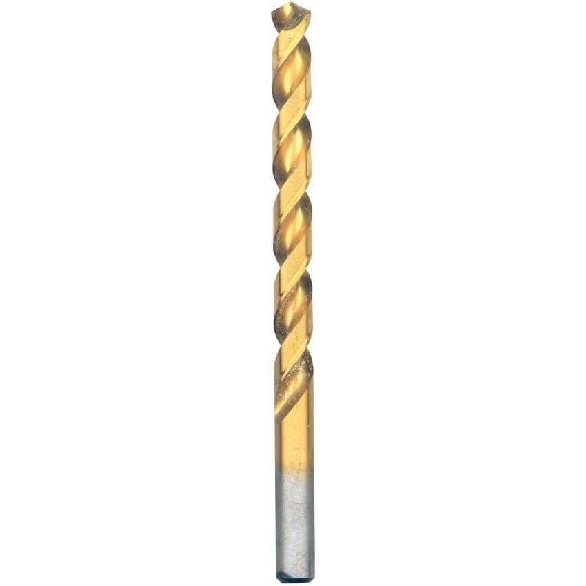 imageBOSCH TI2143 1Piece 14 in x 4 in Titanium Nitride Coated Metal Drill Bit with 38 in Reduced Shank for Applications in HeavyGauge Carbon Steels Light Gauge Metal Hardwood2164 in