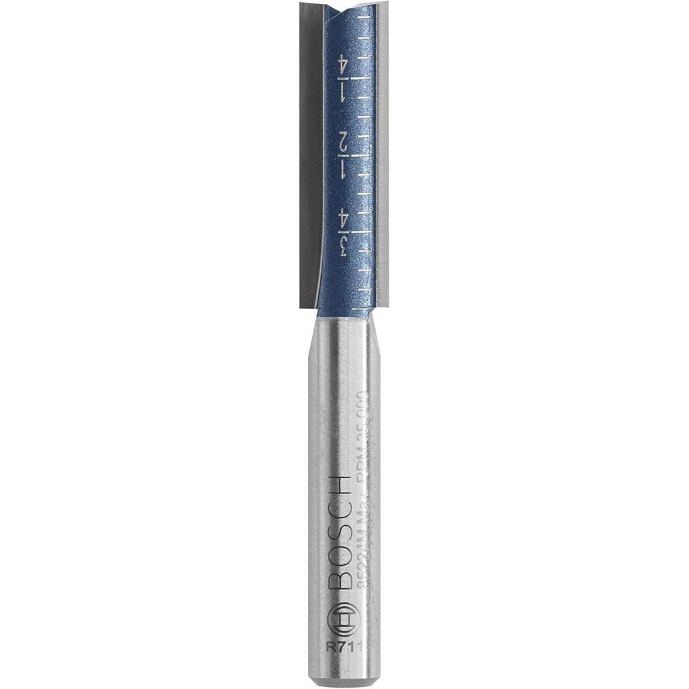 imageBosch 85224MC 516 in x 1 in CarbideTipped DoubleFlute Straight Router Bit