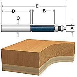 Bosch 85601MC 1/2 in. x 1-1/2 in. Carbide-Tipped Double-Flute Template Trim Router Bit