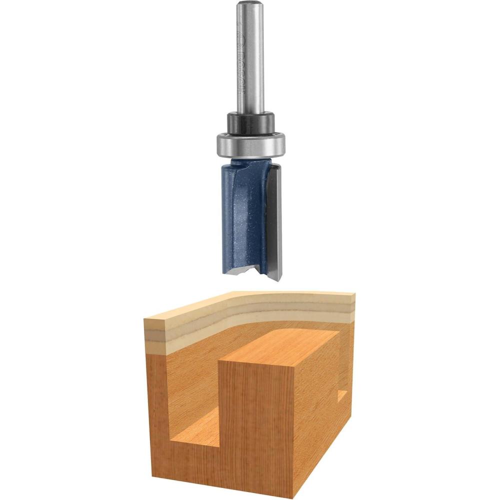 imageBosch 85682M 34 in x 1 in Carbide Tipped 2Flute Top Bearing Straight Trim Bit