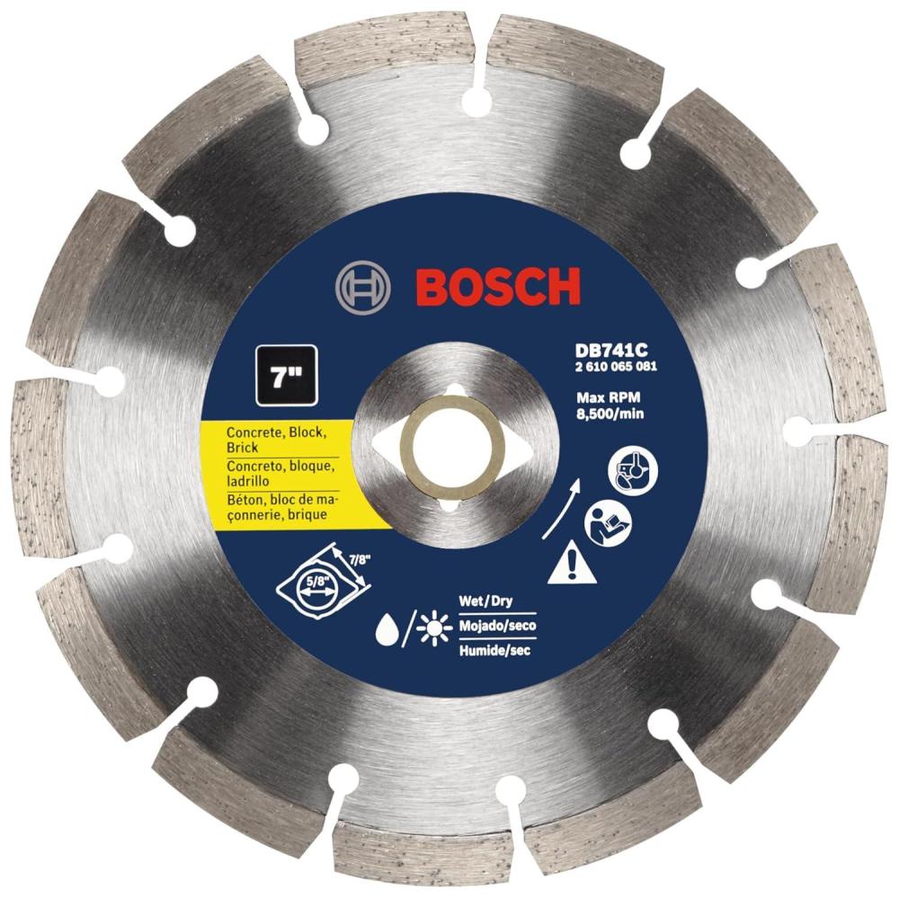 imageBosch DB441C 4 in Premium Segmented Rim Diamond Blade for Universal Rough Cuts7 In