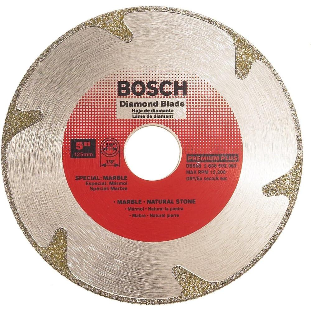 imageBosch DB568 Premium Plus 5Inch Dry Cutting Continuous Rim Diamond Saw Blade with 78Inch Arbor for Marble